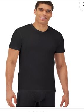 Hanes Premium Comfort Fit Cotton Stretch Crew T-Shirts - Black & Red (3 Pack)